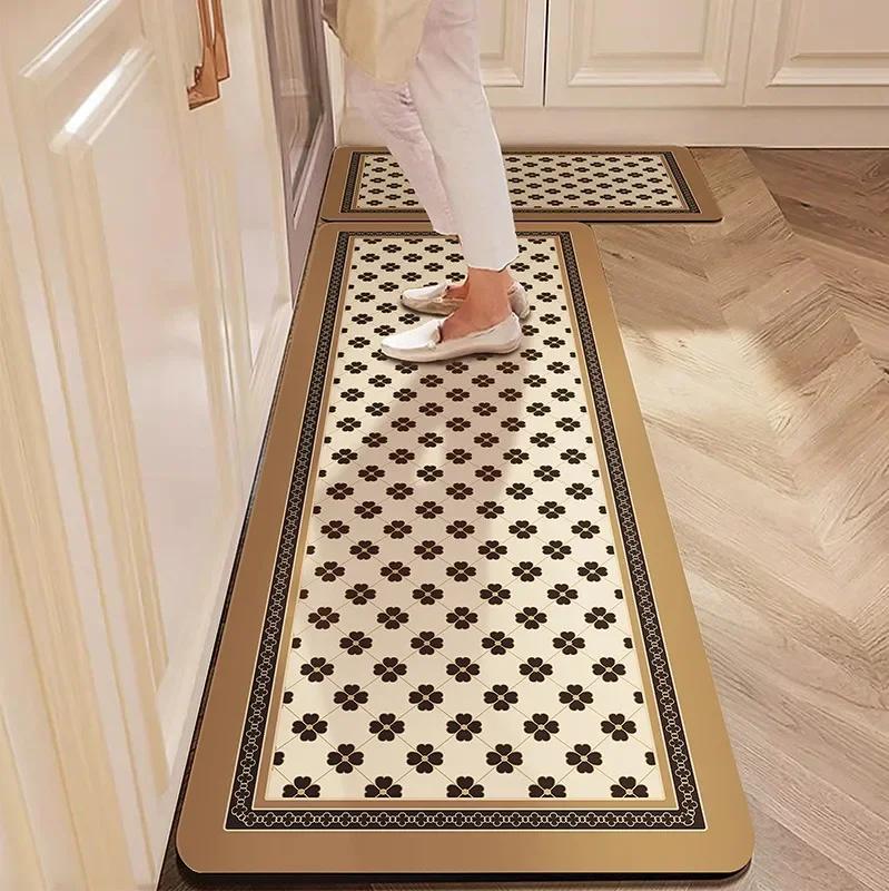 

Kitchen Floor Mat Absorbent Carpet Diatom Mud Non-slip Foot Mats Sweet Flower Pastoral Home Decoration Rug Shower Area Toilet 50x80cm