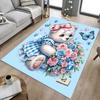 1PC Blue, Cute Bear Extra Large Non-Slip Floor Carpet, Office, Family, Bedroom, Studio - Large Area Rug Indoor Rugs, Vibrant Colors-A248