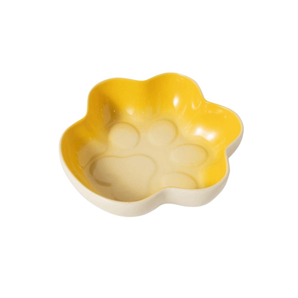 Paw Shaped Ceramic Cat Bowl Non-slip Large Capacity Pet Food Bowl Anti-Fall Anti-Choking Cat Food Water Bowl Puppy Feeding