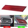 10Pcs A/C Air Conditioner Air Outlet Decoration Strips Interior Parts Auto Accessory 6 Color Car Tuning Accessories Products DIY