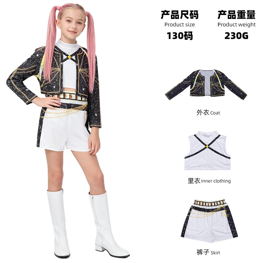 Copii K-Pop Demon Hunters Zoey Rumi Mira Costume Rochie Fantezie Cosplay Idol Virtual Film Cosplay pentru Fete Copii Halloween Carniva