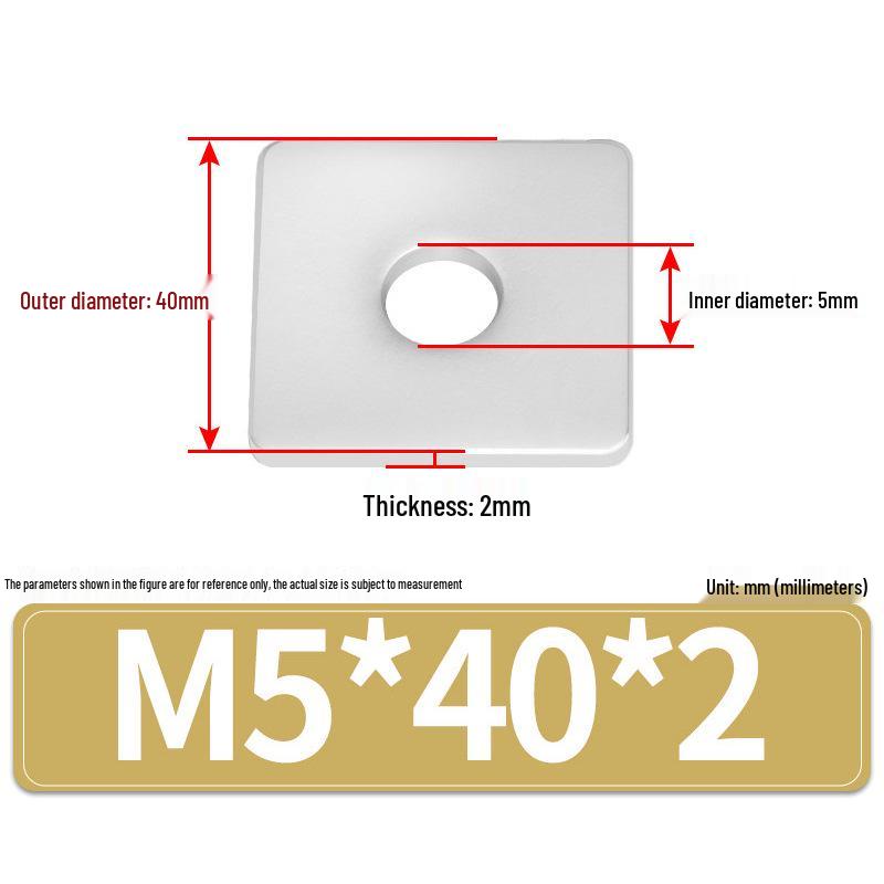 304 Stainless Steel Thickened Square Flat Washers M4-M24