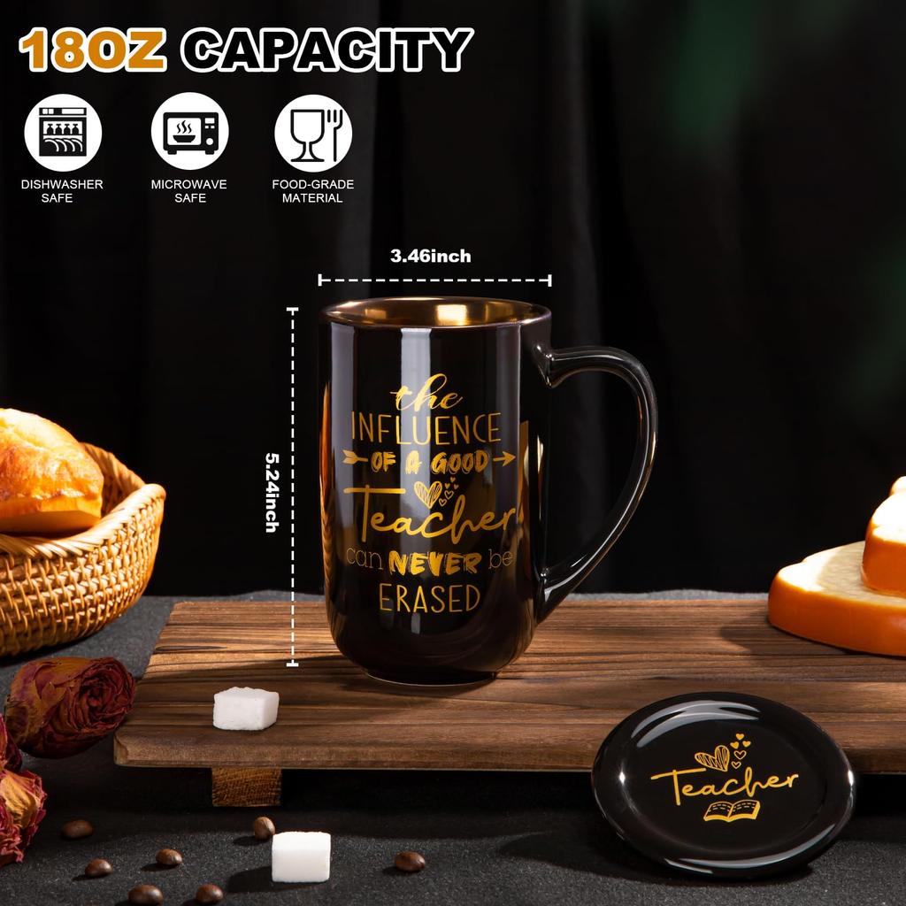 Graduation Gift for Teachers 18oz Unique Black Metallic Mug Comes with an Elegant Gift Box and Message Card Perfect for and as a Gift for Men and