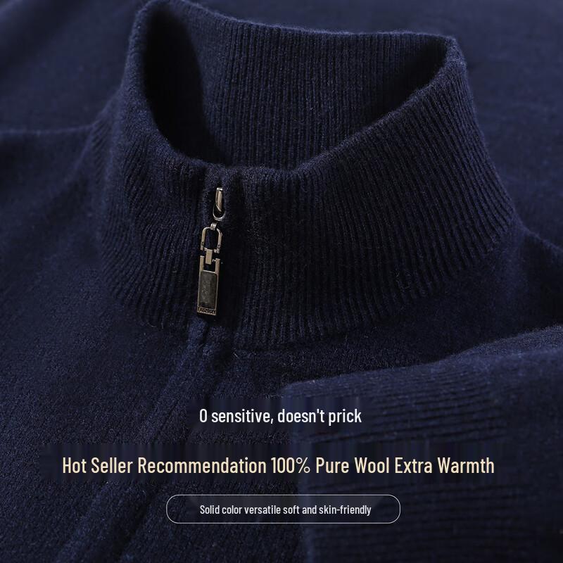 Antonio Men's 100% Merino Wool Half-Zip Sweater