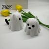 Talos 3D Printed Ghost Dog/Cat Figurine Ornaments, Knitted Texture Halloween Animal Decorations, Small Cute Puppy/Kitten Gifts for Home Desk Display