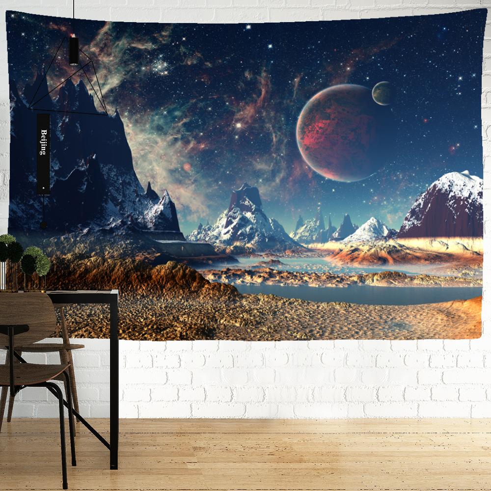 Planet Tapestry Wall Hanging Psychedelic Science Fiction Witchcraft Bohemian Style Hippie Carpet Room Decor