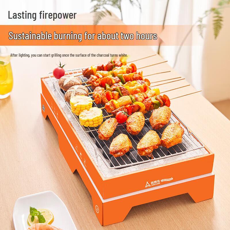ShangKaoJia Large Disposable Charcoal BBQ Grill with 36 Blocks