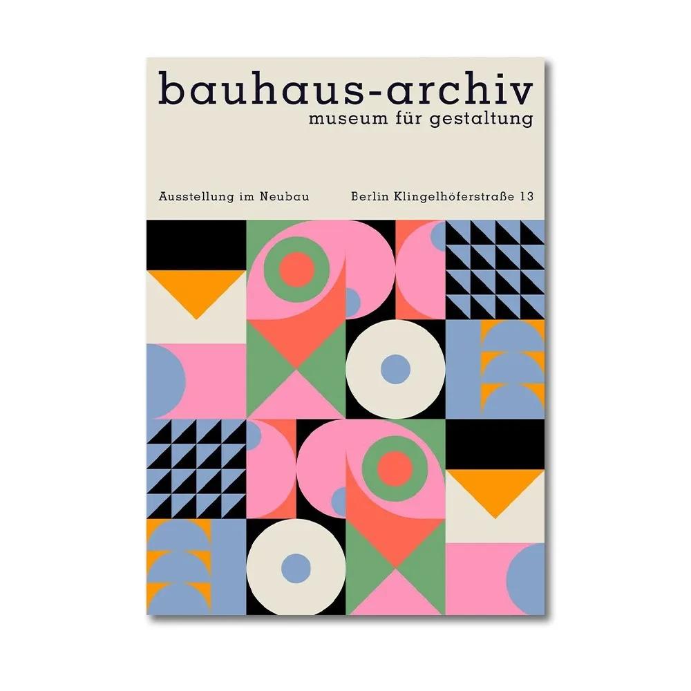 Bauhaus Contemporary Canvas Painting Abstract Geometric Line Pictures Wall Art Decorative Posters Prints for Living Room Home