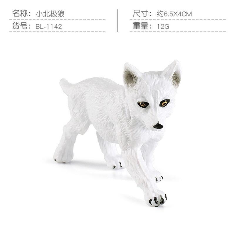 Simulation Static Forest Animal White Wolf Model Wolf Cub Arctic Wolf Growling Wolf Static Ornament Set Toy