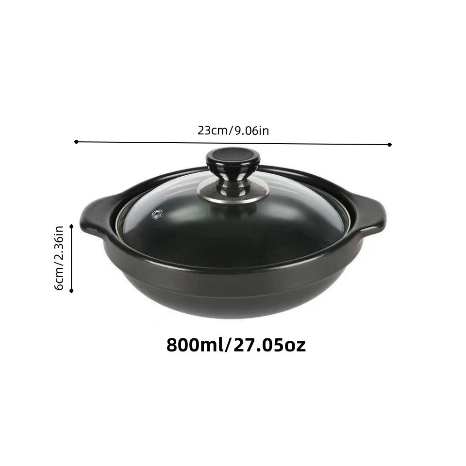 

1 керамический глиняный горшок с крышкой - Традиционный азиатский стиль, ресторанного класса глиняный горшок для приготовления вкусного риса, неглубокая каменная миска 1-2L