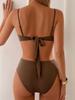 2025 European & American Color-Block Split Bikini with Button Detail - Sexy Fashion Women's Swimsuit