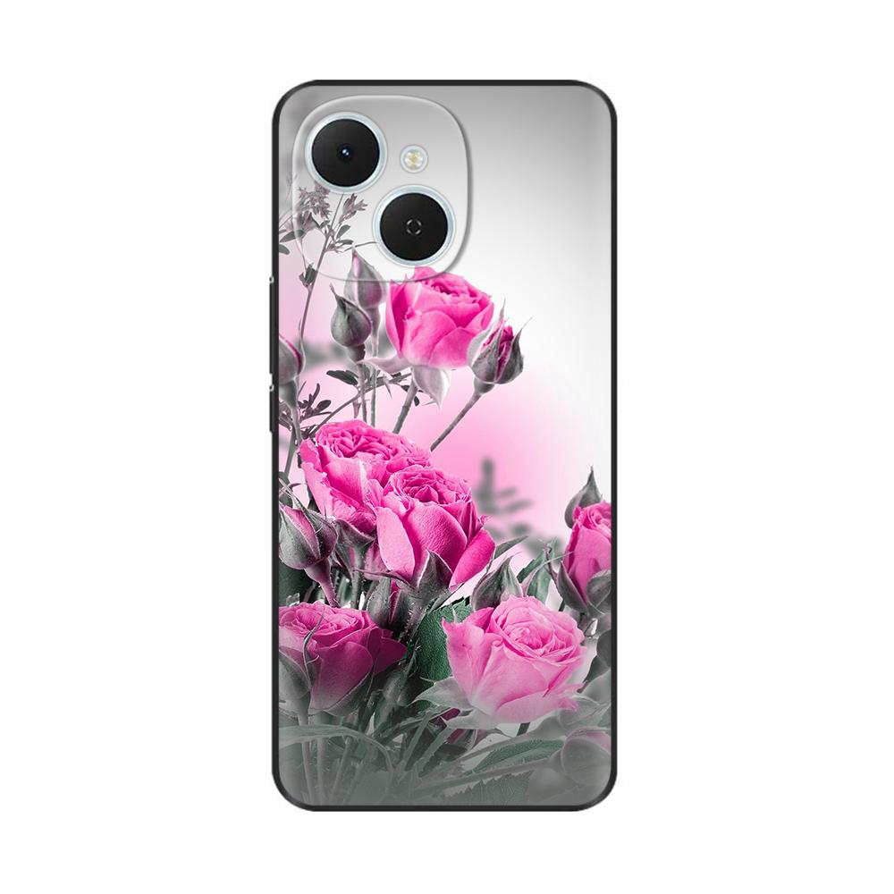 For Tecno Spark 40C Case Flowers Soft Silicone TPU Phone Cases For Tecno Spark 40C Shockproof Cool Wolf Flowers Protective Cover