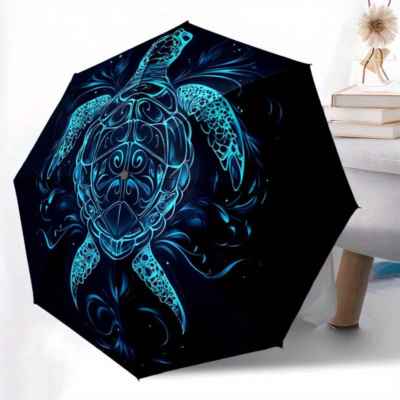 1pc Ocean Spirit Automatic Open 8-Rib Windproof Umbrella, Travel & Commuting, Suitable for All Seasons