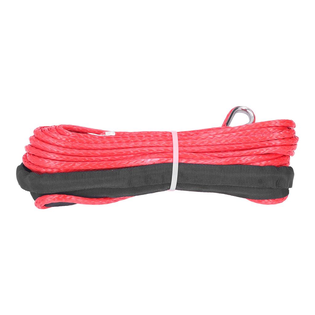 Trailer Winch Rope 6mmx15m  1 4inx50ft Synthetic Fibre Red Replacement for SmittyBilt SUVs Trucks ATVs