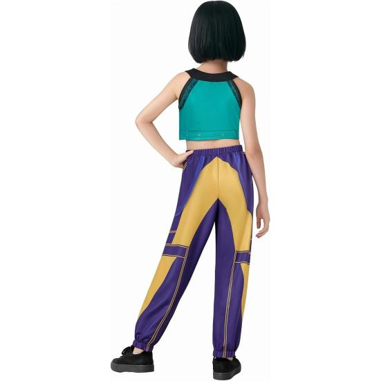 Girl Pop Singer Halloween Costume Stage Performance Outfit Vibrant Print Cosplay Attire Dress Up Costume for Parties