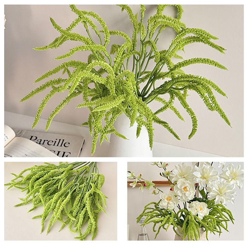 Green Artificial Plants Silicone Simulated Green Plant Lifelike Palm Vine  Home Decor