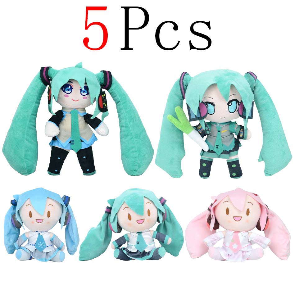Cartoon 20cm Hatsune Miku Plush Doll Toy Anime sakura Miku snow Miku Character KawaiiSitting posture Fufu Kids Christmas Gift