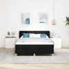 Box Spring Bed with Headboard Black 140 x 190 cm Fabric
