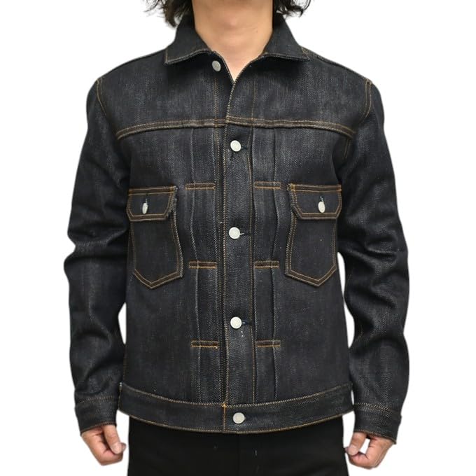 

Kojima Jeans RNB-5072 23oz Selvedge Second Denim Jacket Heavy Oz 2nd G Jean American Casual Men s (L, indigo) індиго