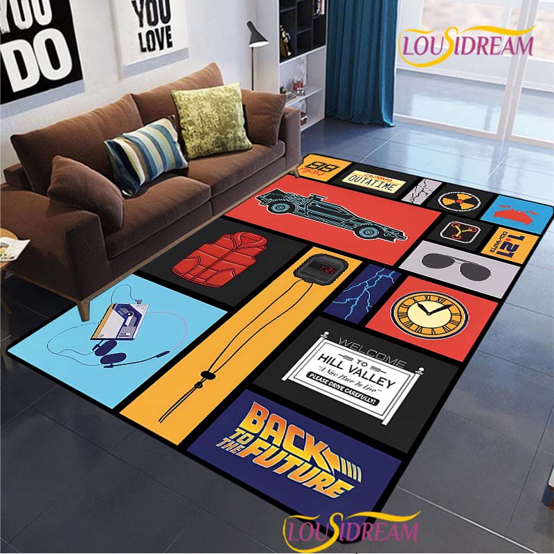 Back To The Future Carpet for Living Room Bedroom Rug Kitchen Kid Unslip Floor Mats Birthday gift photography props Alfombra Rug