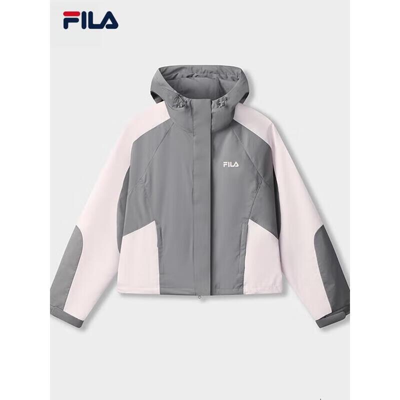 FILA Women's Casual Loose Color-block Hooded Woven Jacket