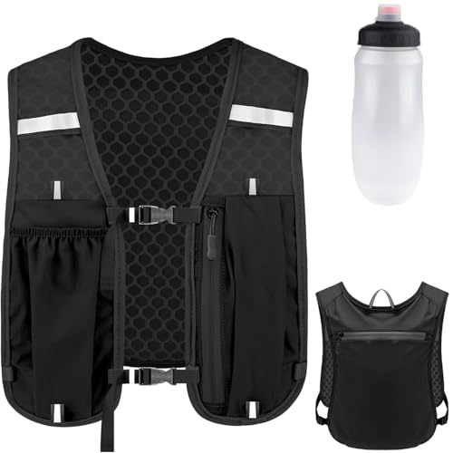 Running Hydrating Vest with 500ml Kettle, Adjustable Chest Strap, Light and Breathable, Suitable for Marathon Jogging and Riding, Can Store Mobile Ph