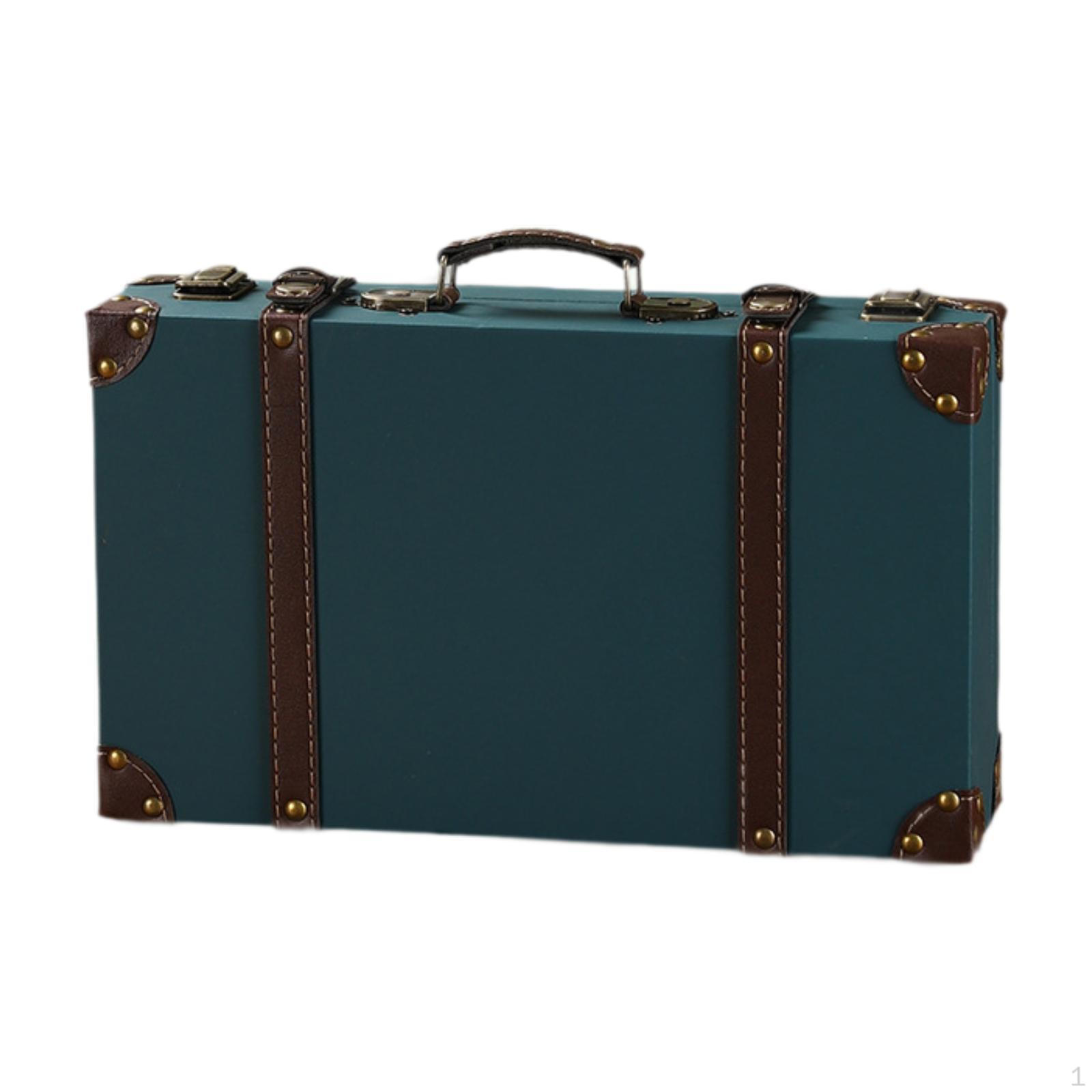 

Antique Suitcase Decorative Storage Box Ornaments Old Fashioned Chests Luggage Case синій