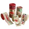 1Roll Imitation Hemp Ribbon Christmas Tree Ribbons Xmas Wreath Garland Bowknot Ribbon Roll Linen Lattice Ribbon Noel Navidad