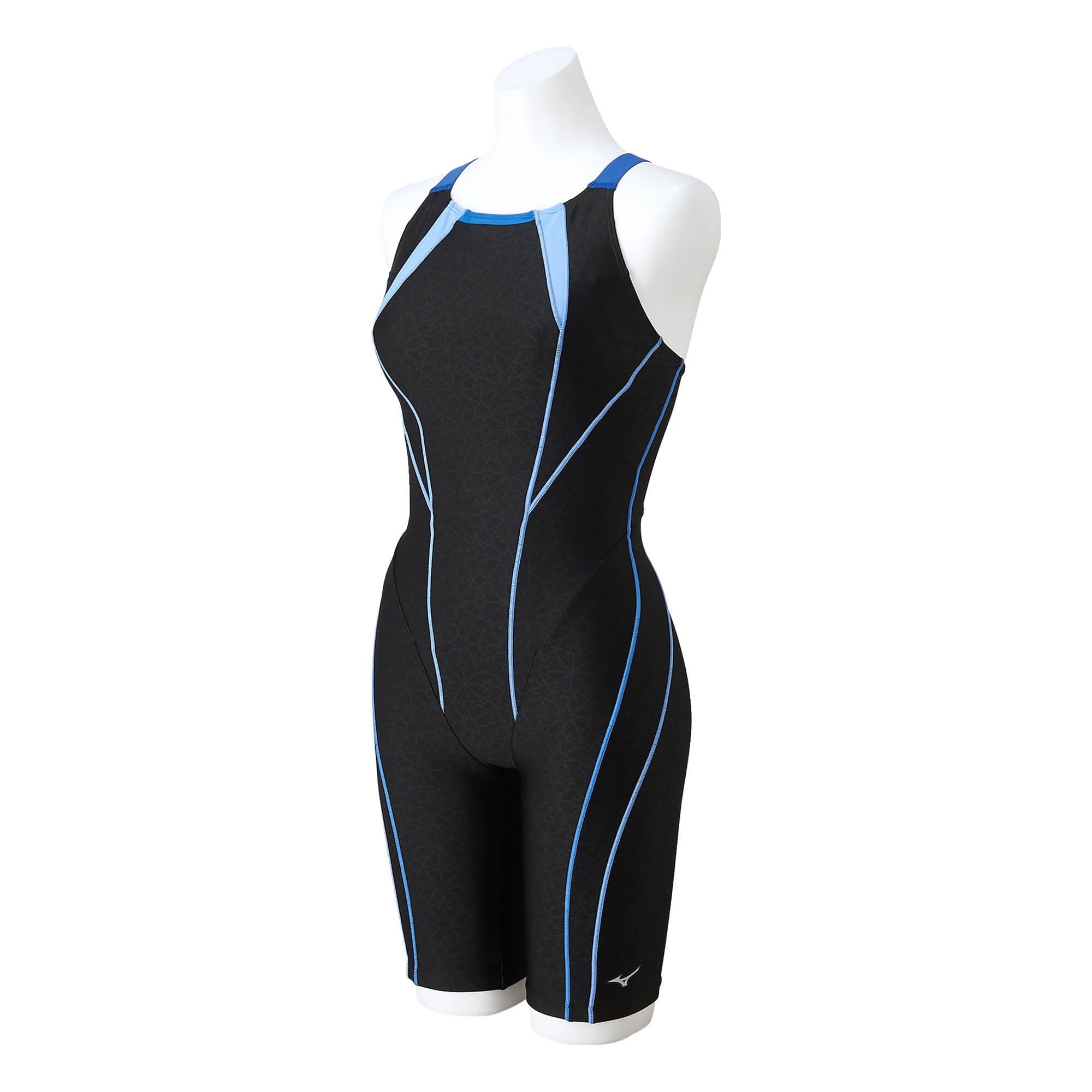 

Mizuno Stroke One Swimsuit N2JGA802 for Gym Fitness All-in-One (Peace Back) Women s, Black/Turquoise,