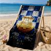 Fc Crest Design Printed Microfiber Beach Towel, Soft And Absorbent, Quick-Dry, Ideal for Summer Travel, Beach Essential, Swimming Pool