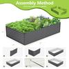 8x4x2FT Galvanized Raised Garden Bed Outdoor Metal Planter Boxes for Vegetables Grey Large Garden Beds with Rust-Resistant Coat