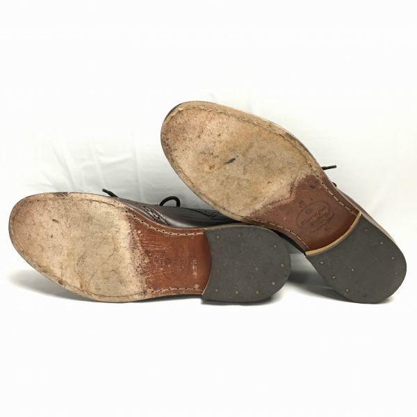 90s Made in Portugal H BY HUDSON Handmade Wingtip Business Shoes Brown Size 41 26.0 Men’s(USED)