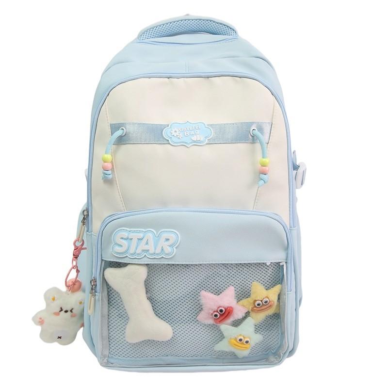 Unisex Large Capacity Backpack With Curved Shoulder Straps For School And Day Trips