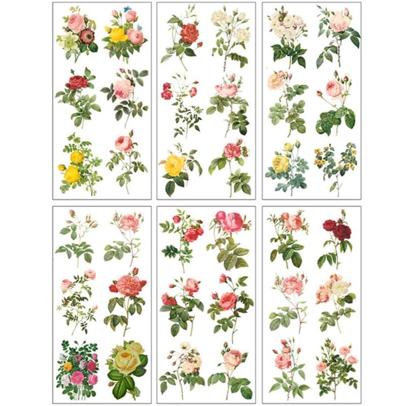 1 rinkinys romantiškų vyšnių žiedų lipdukų, skirtų „Scrapbooking“ – meniniams amatams, užrašams Vaikams, merginoms „pasidaryk pats“ kelionių žurnalo abėcėlės kortelės