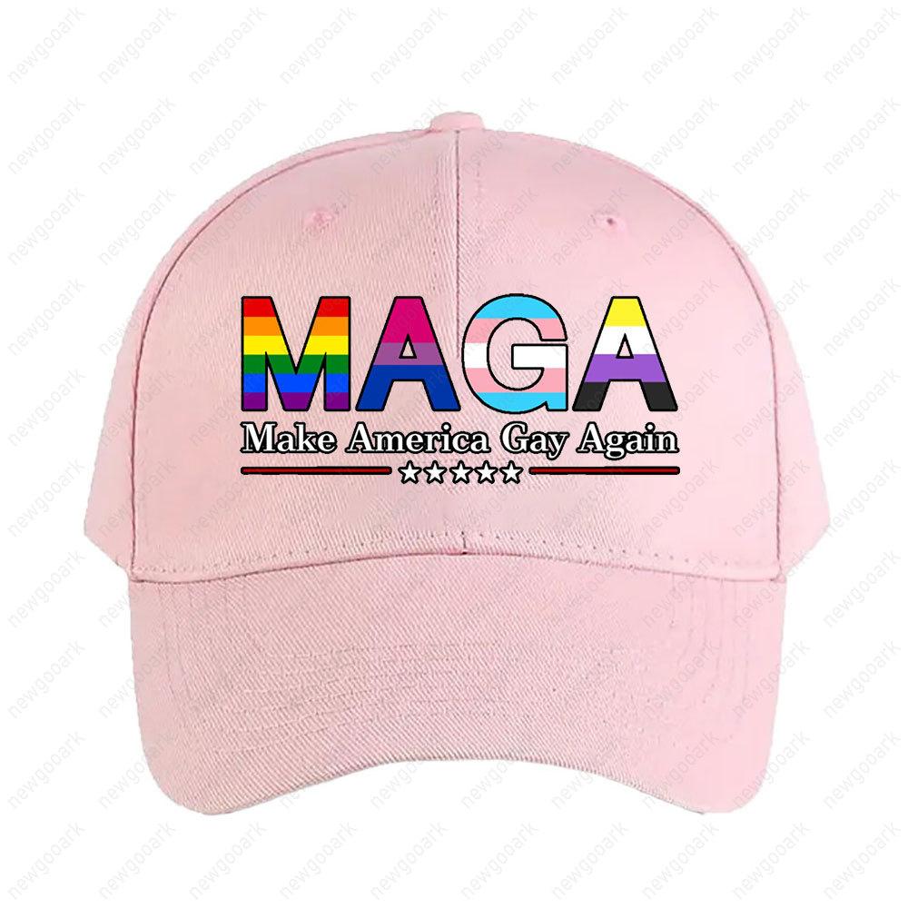 MAGA Make America Gay Again W Black Outline Cap Women Unisex Adult Casual Adjustable Printed Baseball Caps Trucker Cap