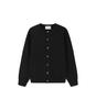 Blackbrown Round Neck Cable Knit Cardigan [Black]