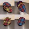 Retro Check Artistic Pattern Cap For Women Winter Fashion Breathable Hat Warm