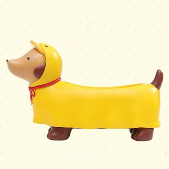 Resin Dachshund Planter, Decorative Small Plant Pot with Drainage Hole, Cute Puppy Planter for Succulents Small Indoor Plants