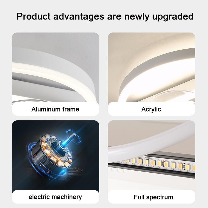 Full Spectrum Fan Light New Ultra-Thin Eye-Care Bedroom With Fan Ceiling Intelligent Cross-Border Lighting