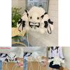 Bow Tie Drawstring Rabbit Plush Backpack With Pearl Chain For Daily Use