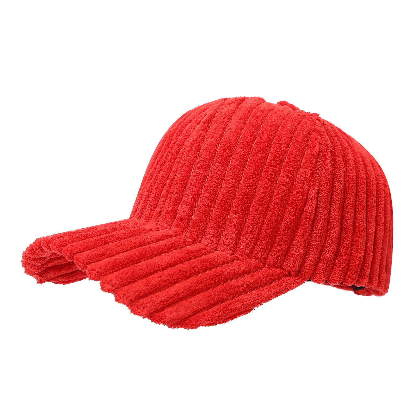 

Зимняя вельветовая бейсболка, модная уличная шляпа для мужчин и женщин One Size красный