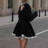 SpliAe LaAe Mini Dress for Women High Waist Slim Elegant Dresses Femme Wedding Retro Temperament Dress Womens Clothes