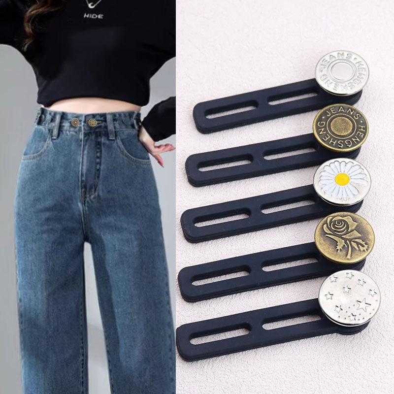 6 Pcs Jeans and Pants Button Extenders: Universal Wait Expanander for Women and Men, Instant Band Extension Solution