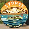 Round Aluminum Wall Art Sydney Harbour Opera House Sailboats 8 Inch Outdoor Indoor Decor