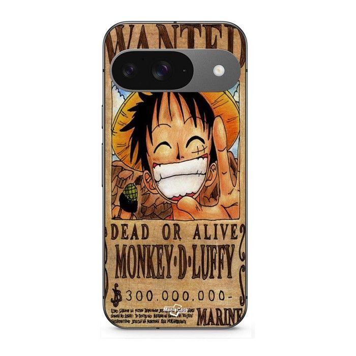 Coque pour Google Pixel 9 One Piece Wanted Poster Monkey D. Luffy noir
