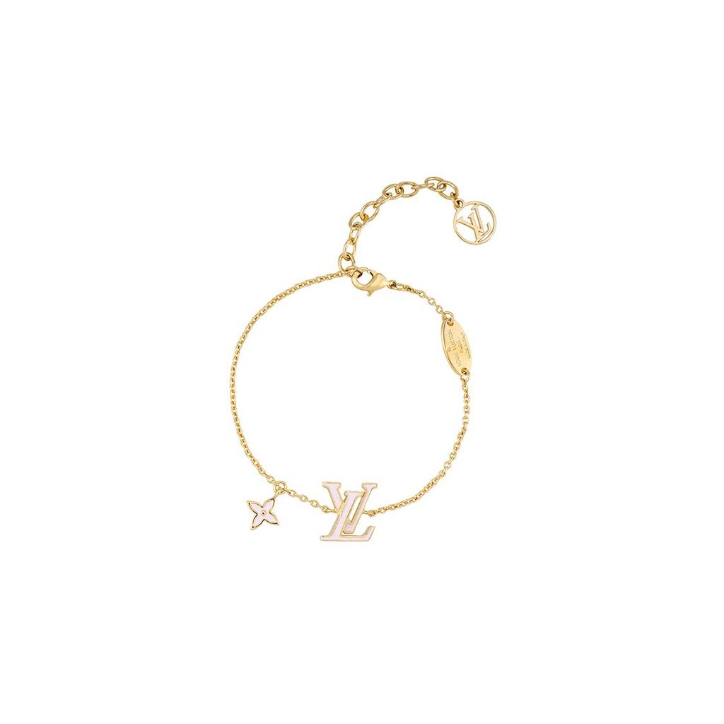 Louis Vuitton Ikonisches Emaille LV Ikonisches Blumendesign Verstellbares Armband Damenarmband Gold M1008A