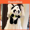 Plush Police Panda Backpack For Girls With Zipper Closure And Cartoon Design