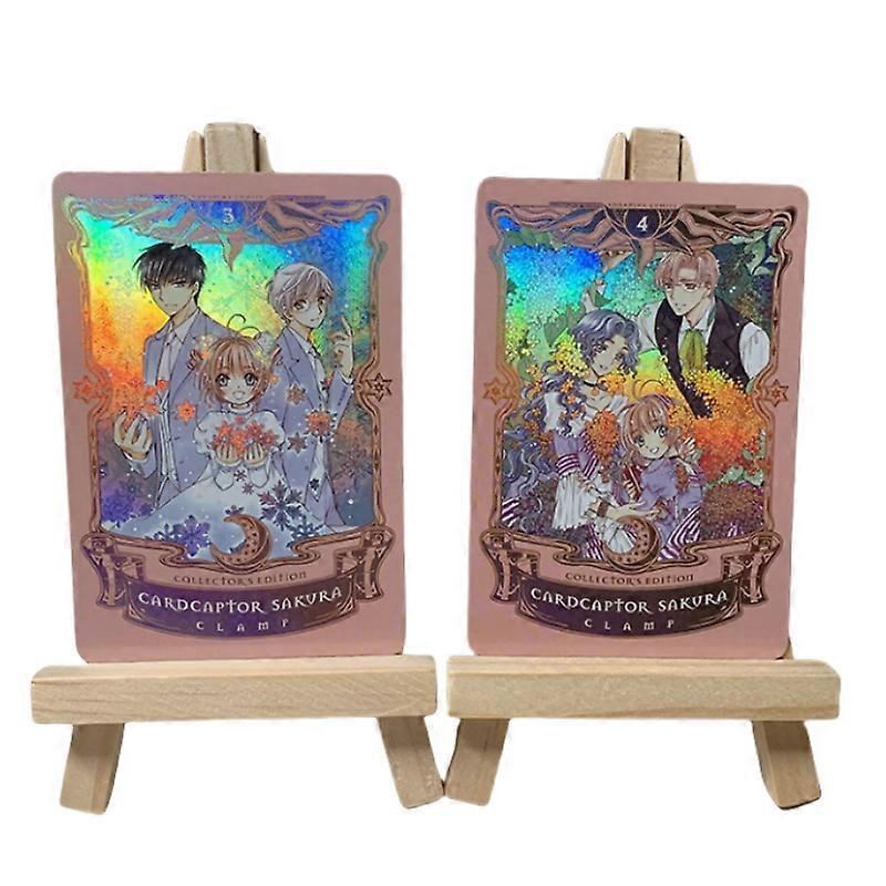 Cardcaptor Sakura Flash Card Colorful Gauze Process Cover Painting Diy Anime Peripheral Game Collection Card Gifts for Friends