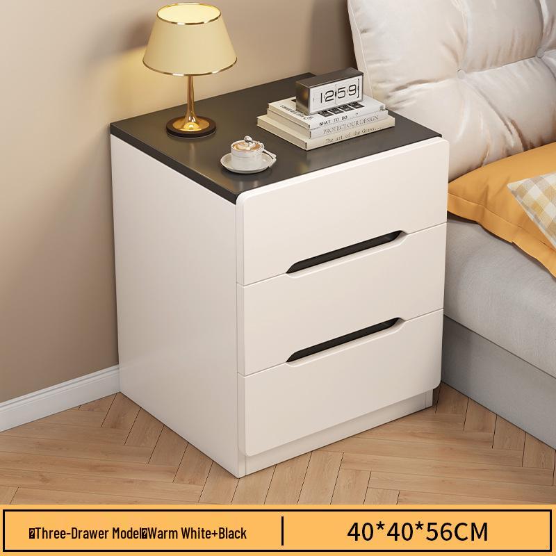 Luxury Nordic Bedside Table with Multi-Layer Shelves and Storage Drawers