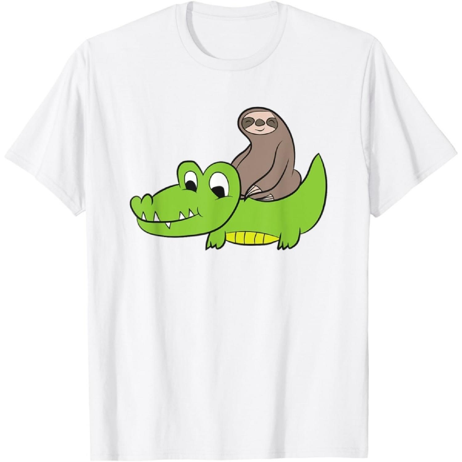 Sloth Riding On Crocodile Kids Alligator Love Sloths T-Shirt(1) S